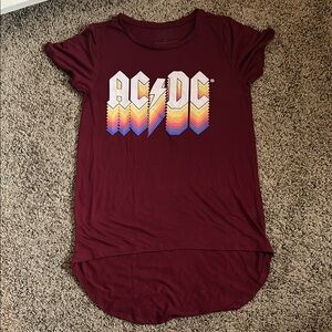 AC/DC Women's Maroon Graphic Tee